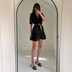 Jazmin Chebar Vintage Y2K Satin Blazer Mini Dress Size 3 Black